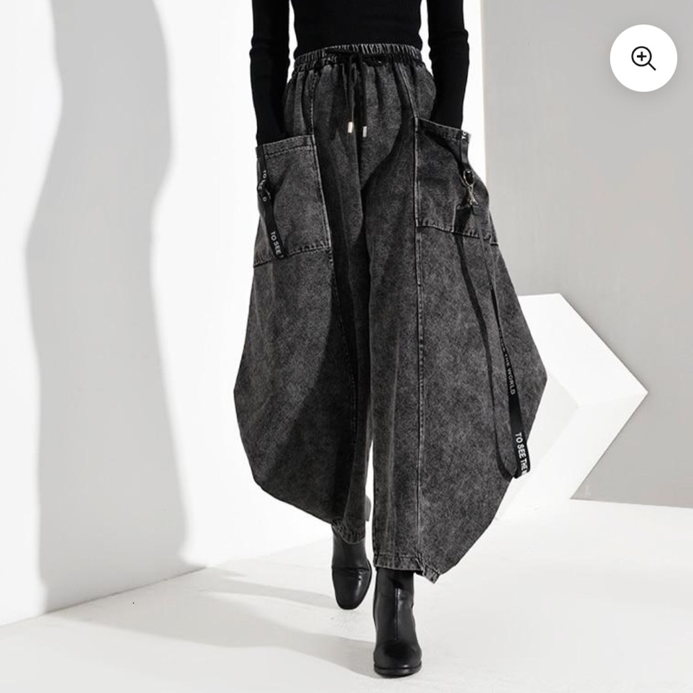 KEINA DENIM WIDE LEG PANTS